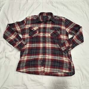 Y2K Molokai Surf Co. Red Blue White Plaid Button-Up Flannel Shirt